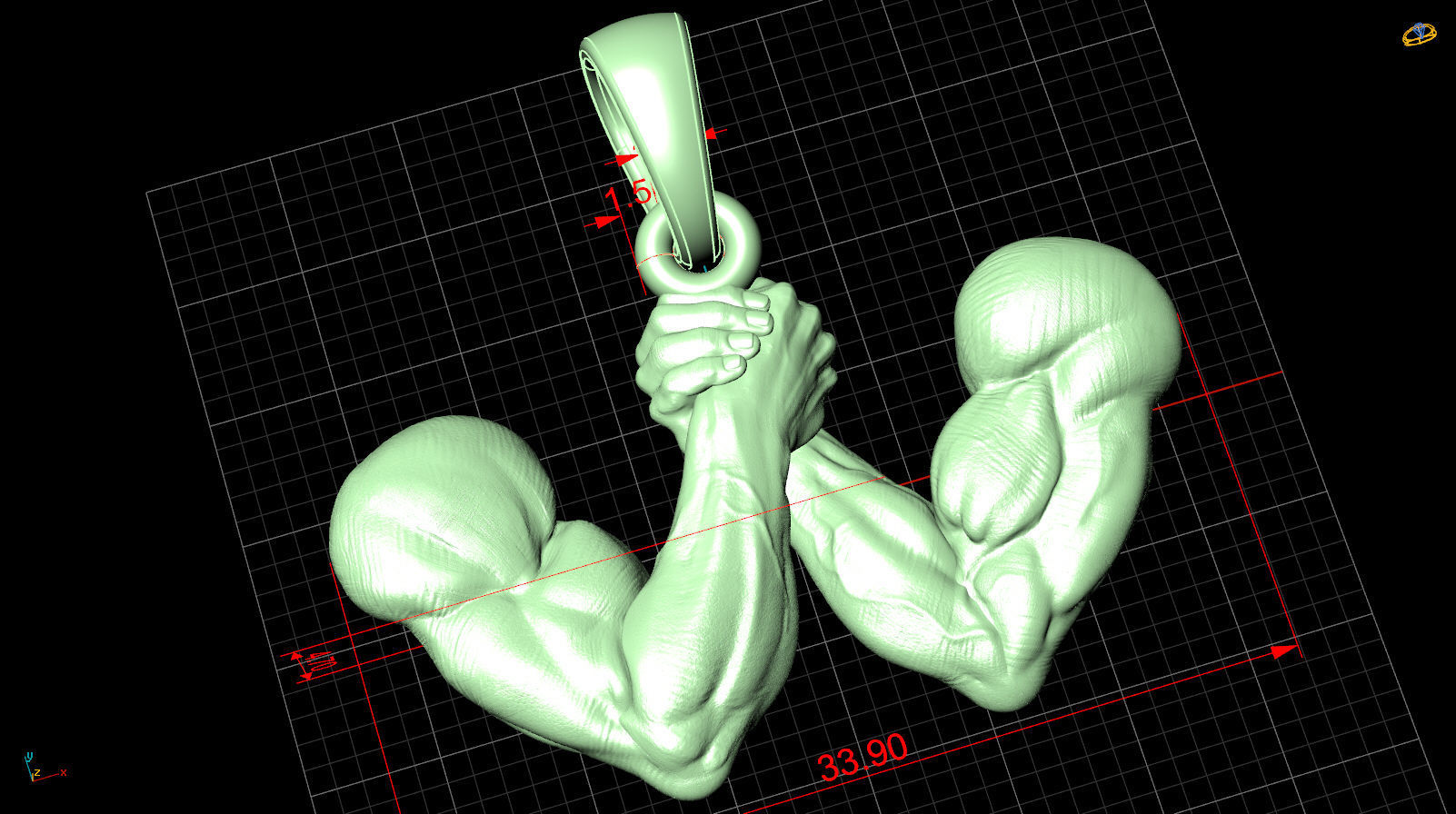 armwrestling  v2 3D print model_3