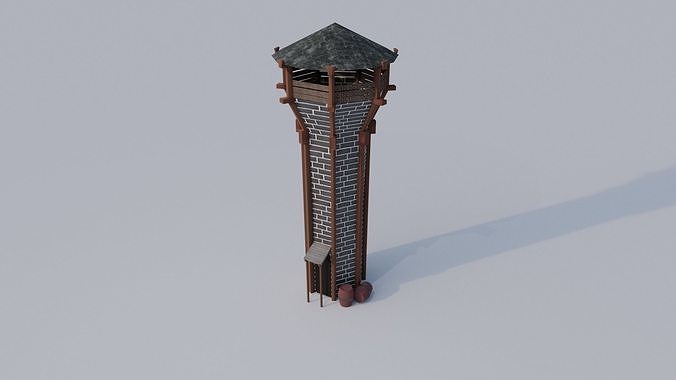 Medieval Archer Tower Low-poly 3D model