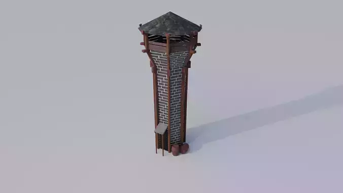 Medieval Archer Tower Low-poly 3D model