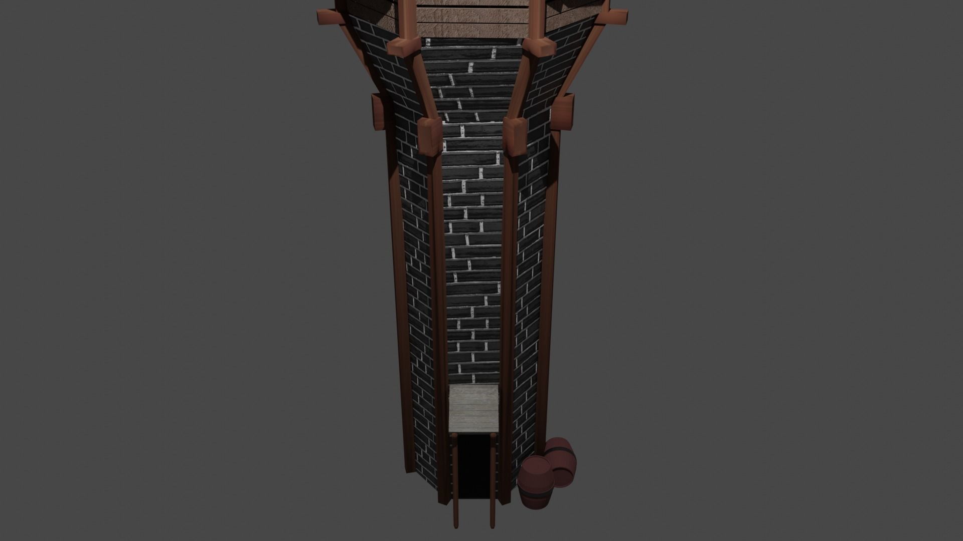 Medieval Archer Tower Low-poly 3D model_17
