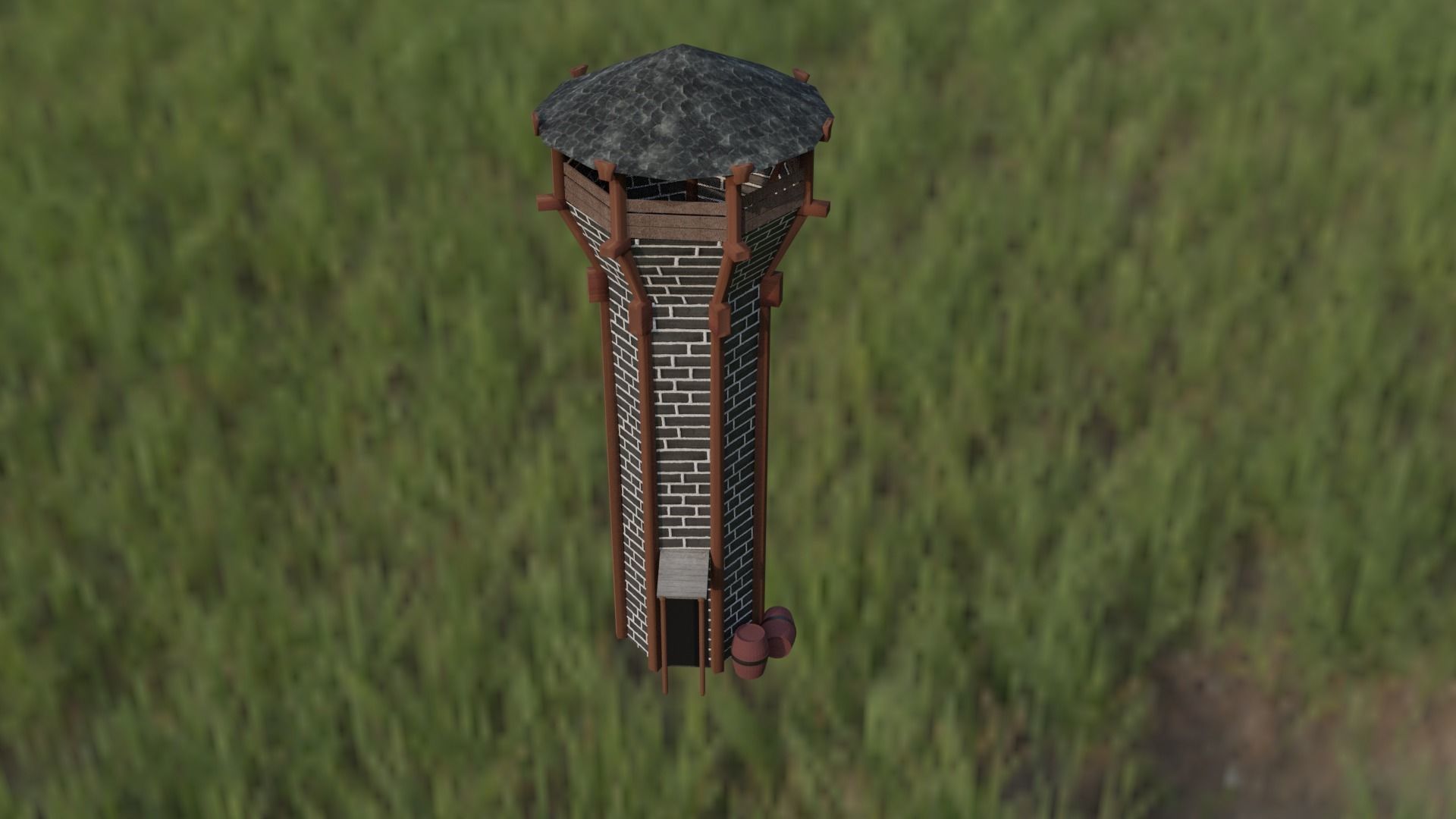 Medieval Archer Tower Low-poly 3D model_10