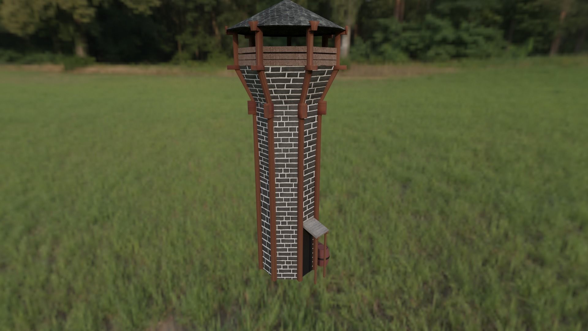 Medieval Archer Tower Low-poly 3D model_12