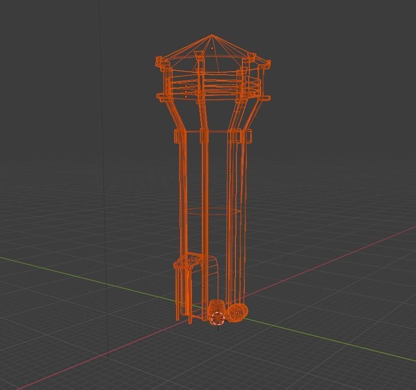 Medieval Archer Tower Low-poly 3D model_13