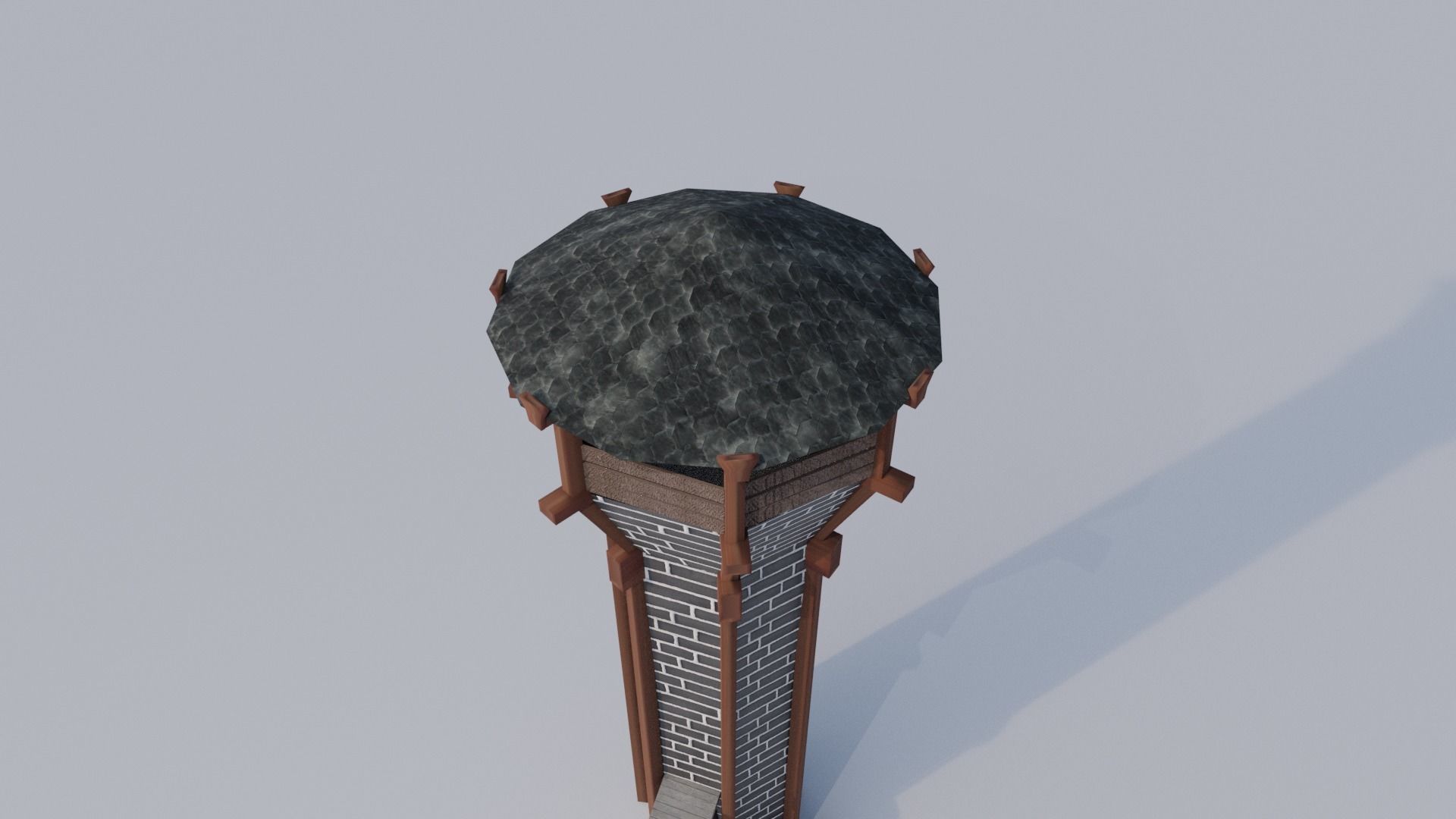 Medieval Archer Tower Low-poly 3D model_6