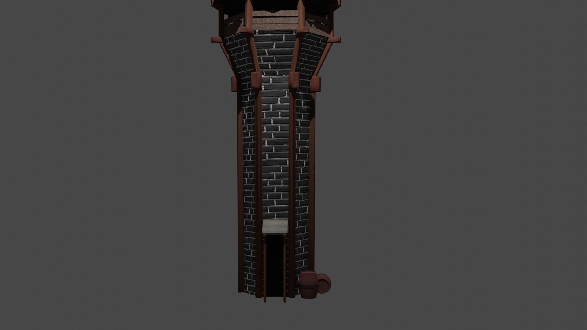 Medieval Archer Tower Low-poly 3D model_15