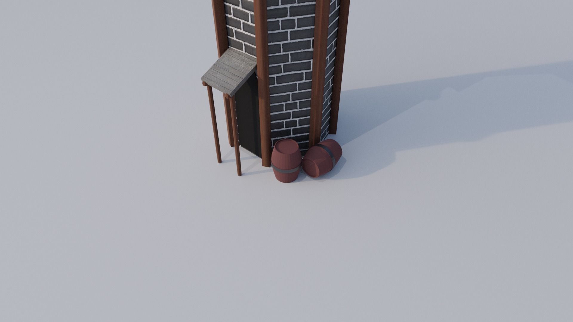 Medieval Archer Tower Low-poly 3D model_4