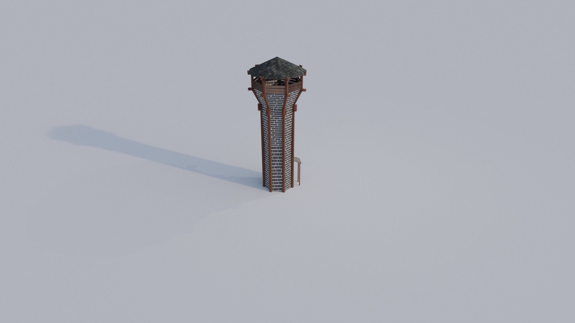 Medieval Archer Tower Low-poly 3D model_8