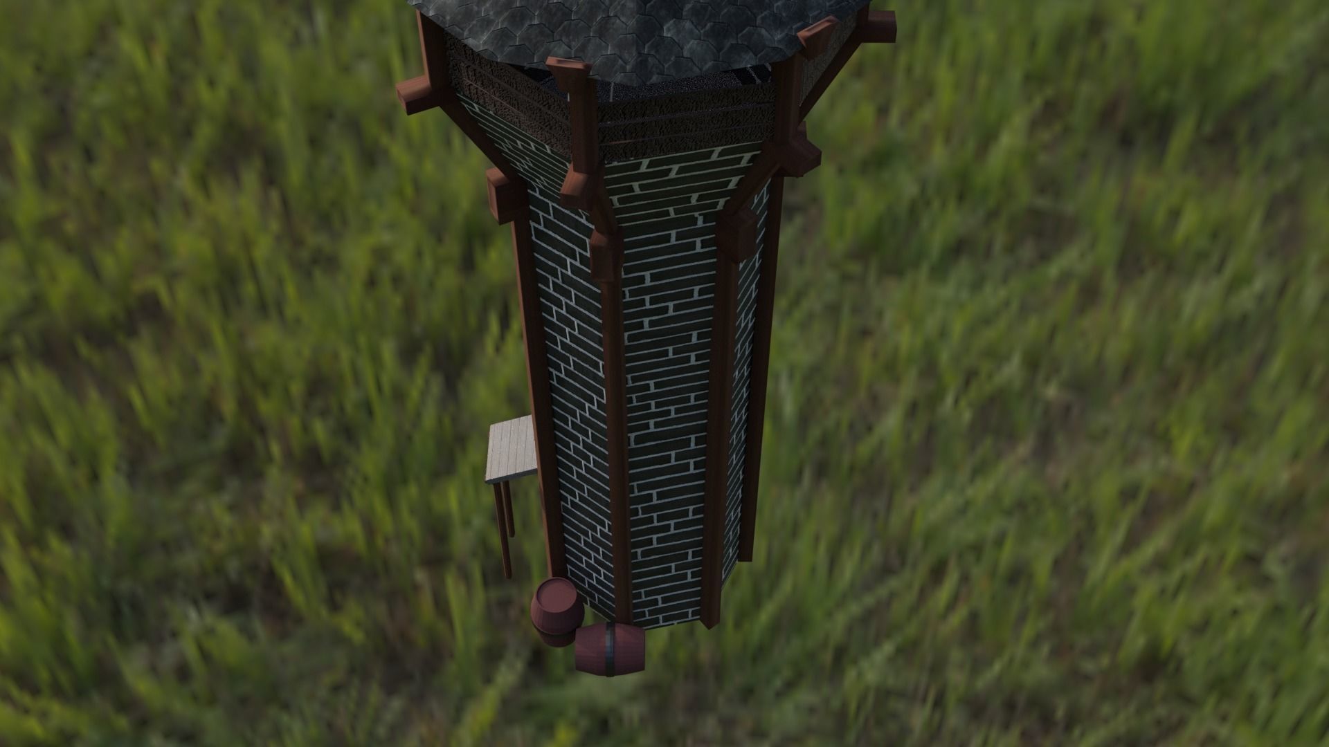 Medieval Archer Tower Low-poly 3D model_11