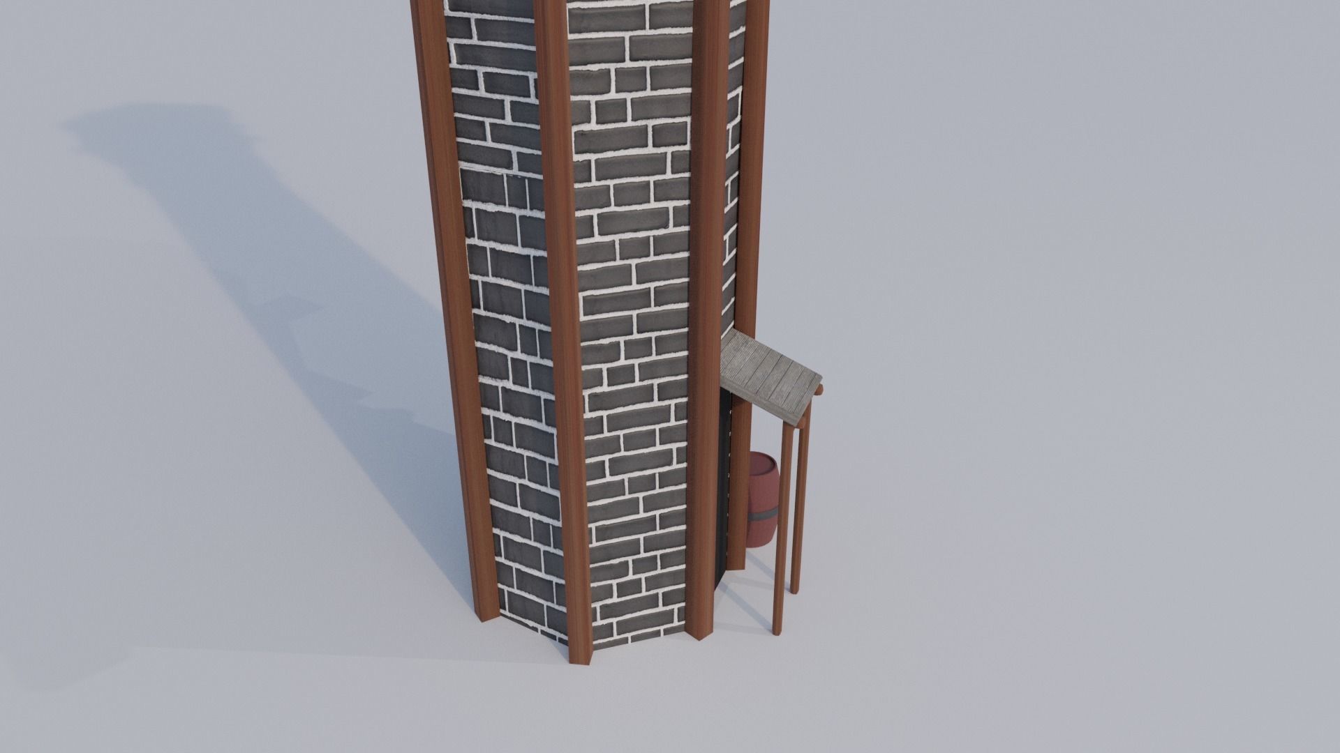 Medieval Archer Tower Low-poly 3D model_7