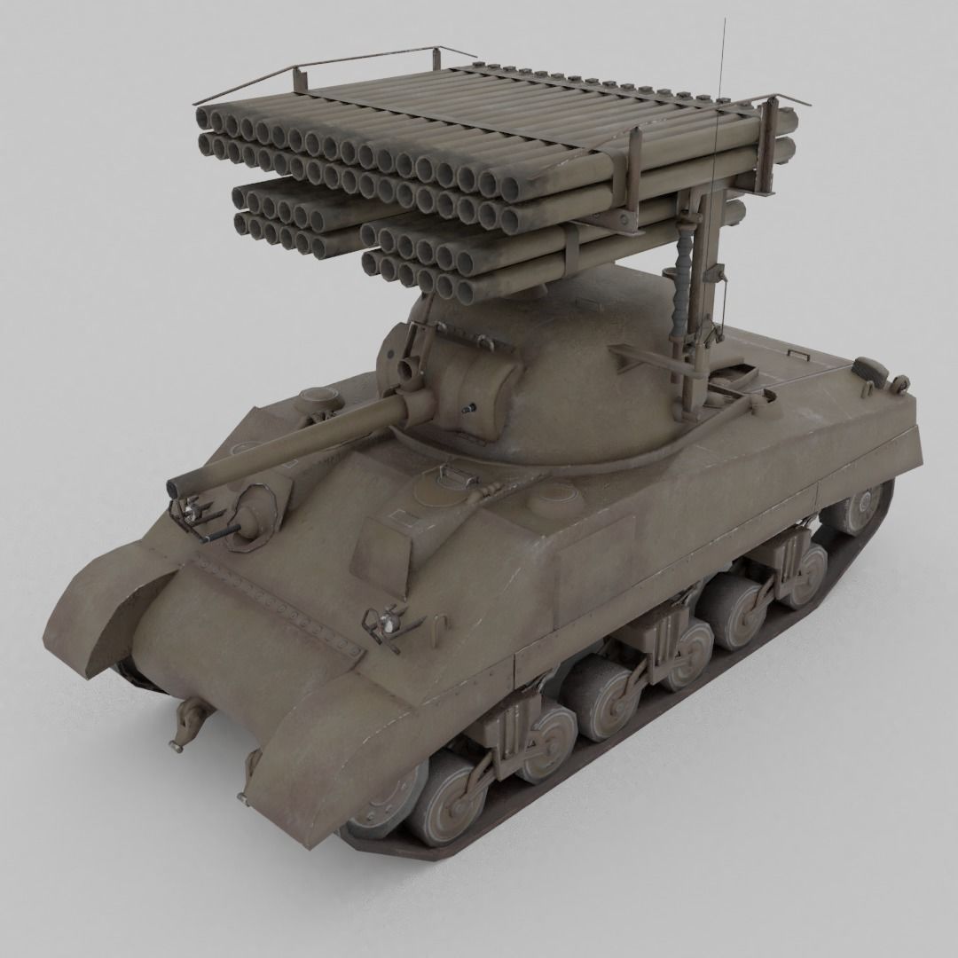 T34 Calliope Rocket Launcher  Low-poly 3D model_2