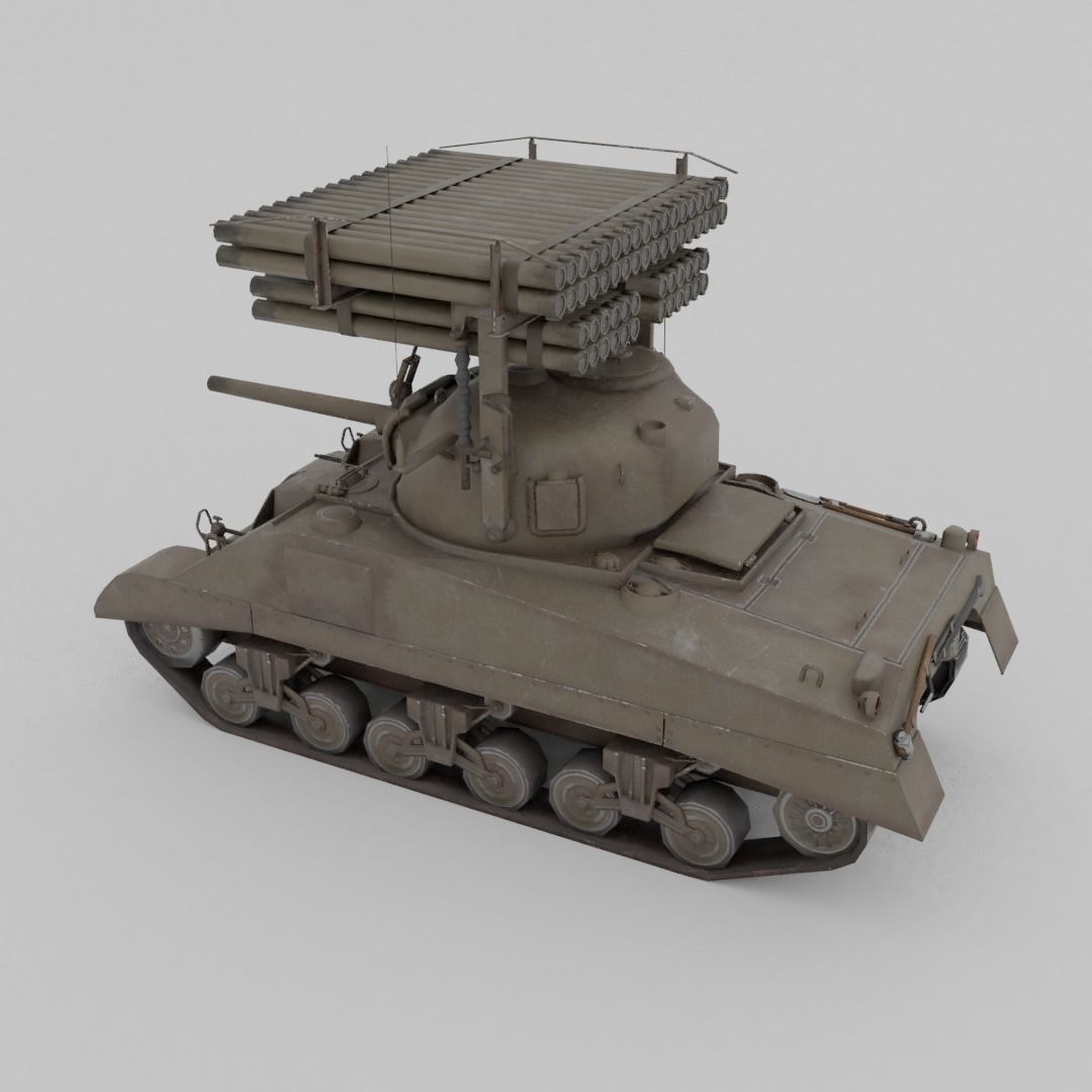 T34 Calliope Rocket Launcher  Low-poly 3D model_22