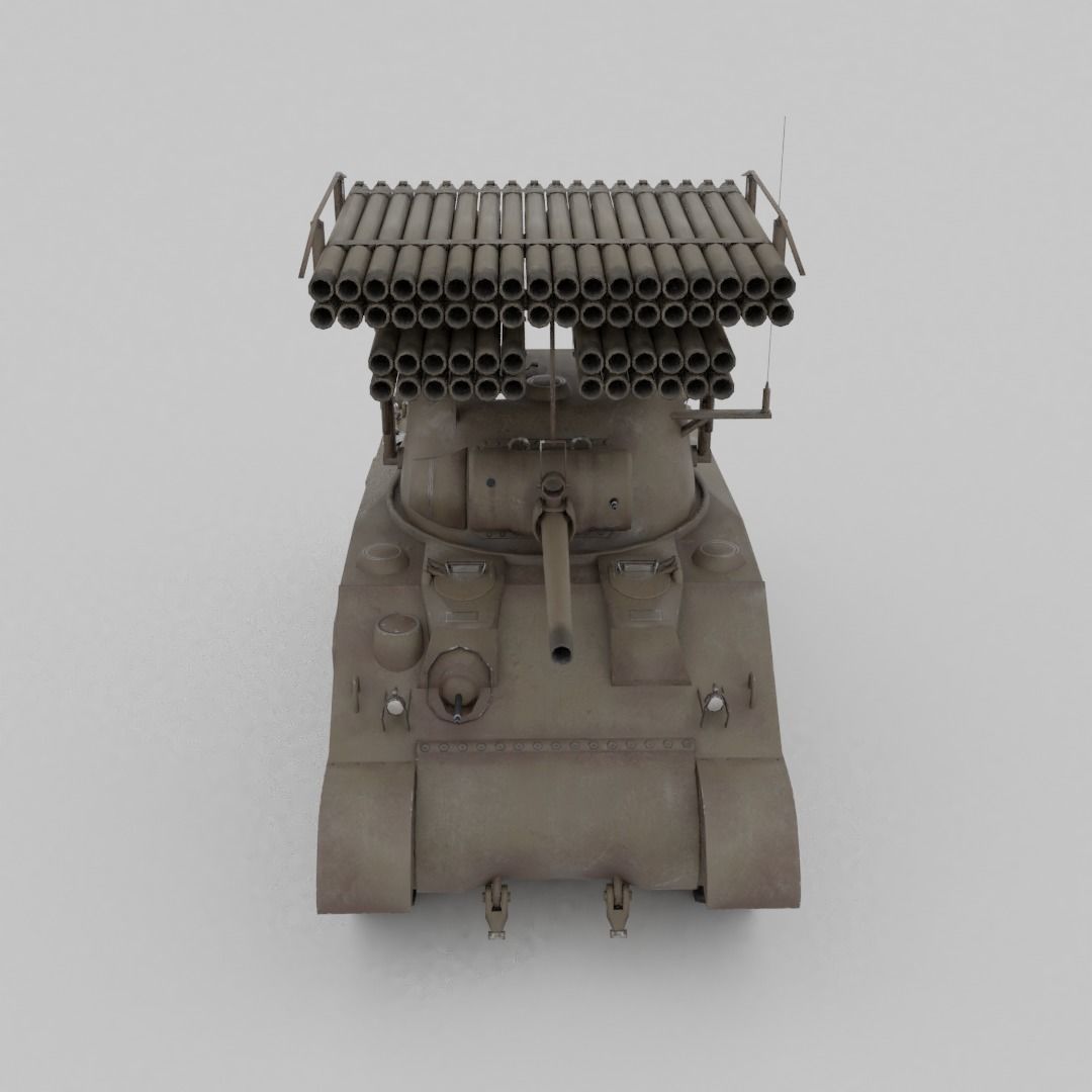 T34 Calliope Rocket Launcher  Low-poly 3D model_12