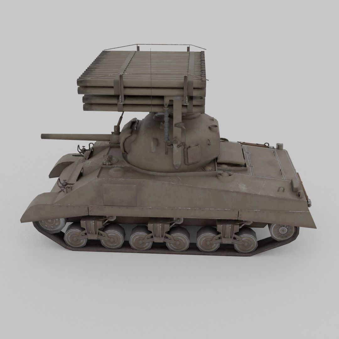 T34 Calliope Rocket Launcher  Low-poly 3D model_23