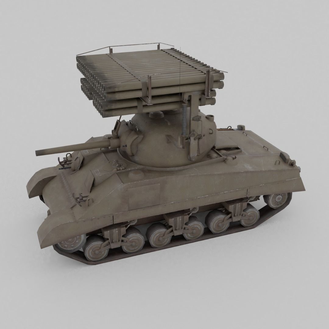 T34 Calliope Rocket Launcher  Low-poly 3D model_24