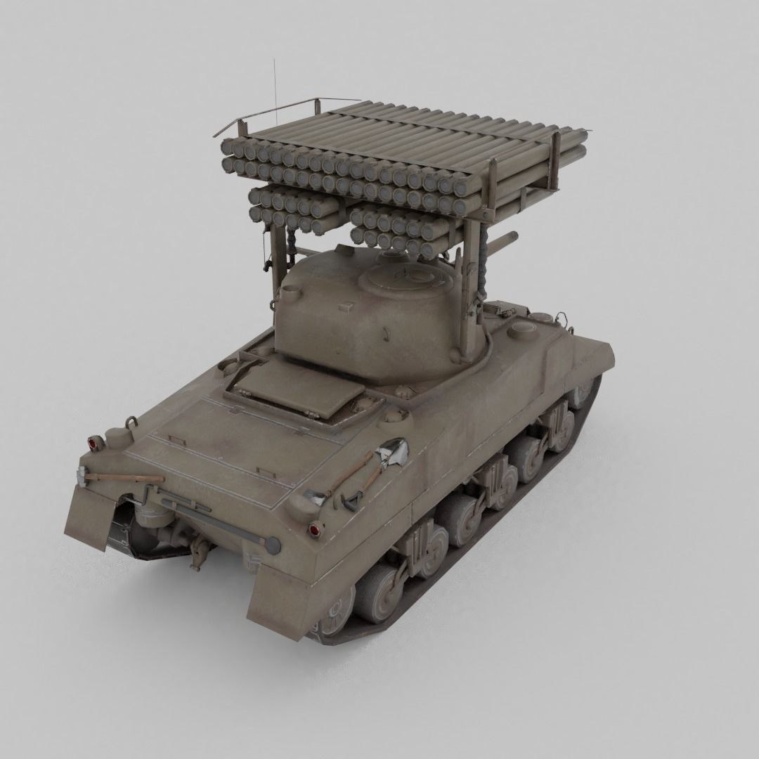 T34 Calliope Rocket Launcher  Low-poly 3D model_18