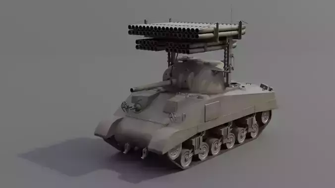 T34 Calliope Rocket Launcher  Low-poly 3D model