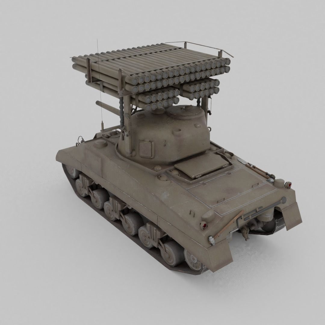 T34 Calliope Rocket Launcher  Low-poly 3D model_21