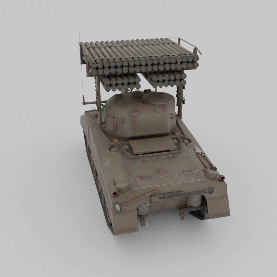 T34 Calliope Rocket Launcher  Low-poly 3D model_20