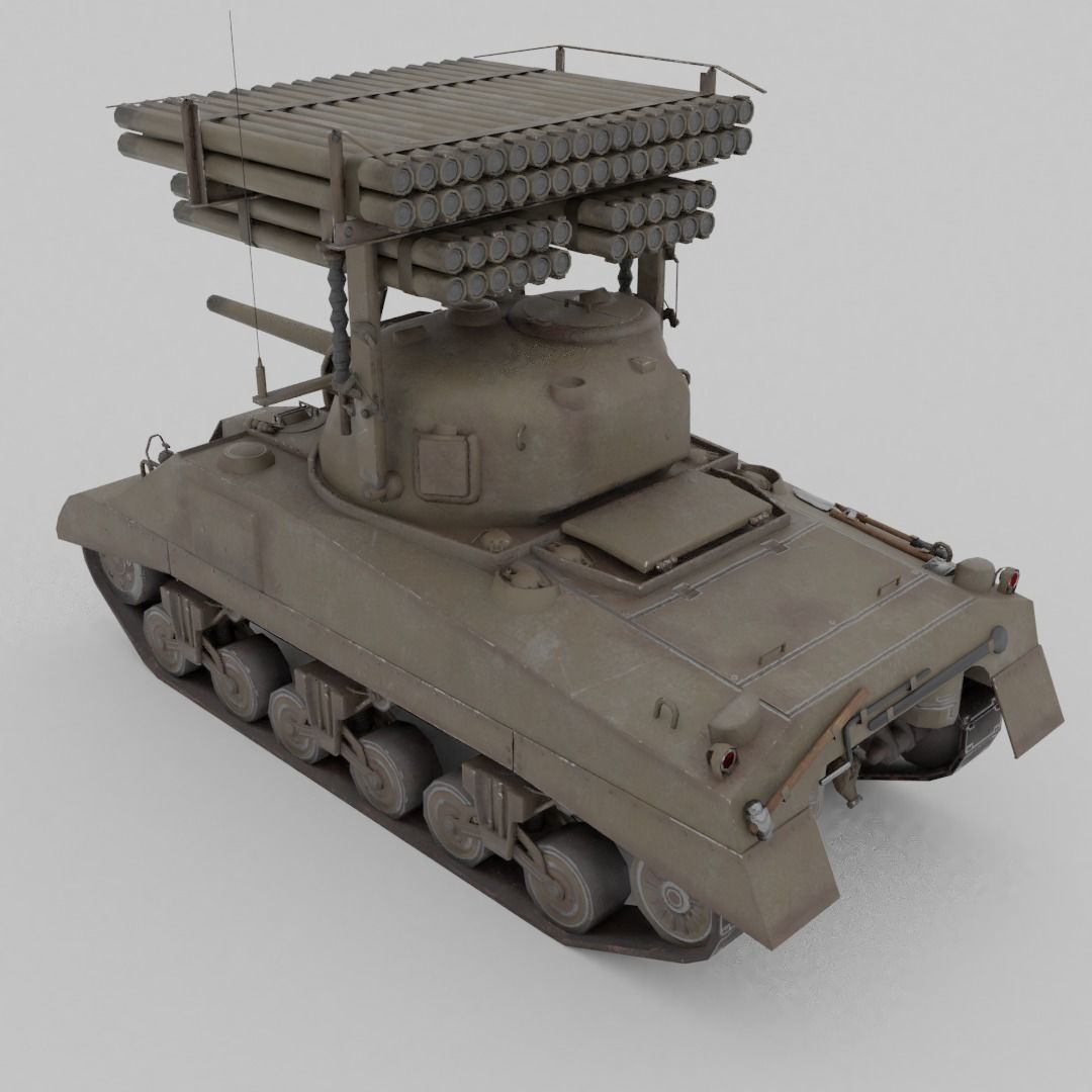 T34 Calliope Rocket Launcher  Low-poly 3D model_8