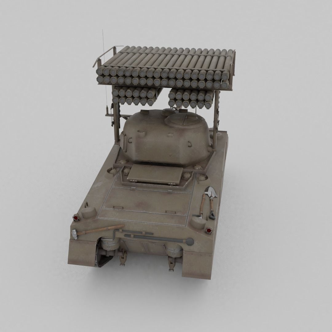 T34 Calliope Rocket Launcher  Low-poly 3D model_19