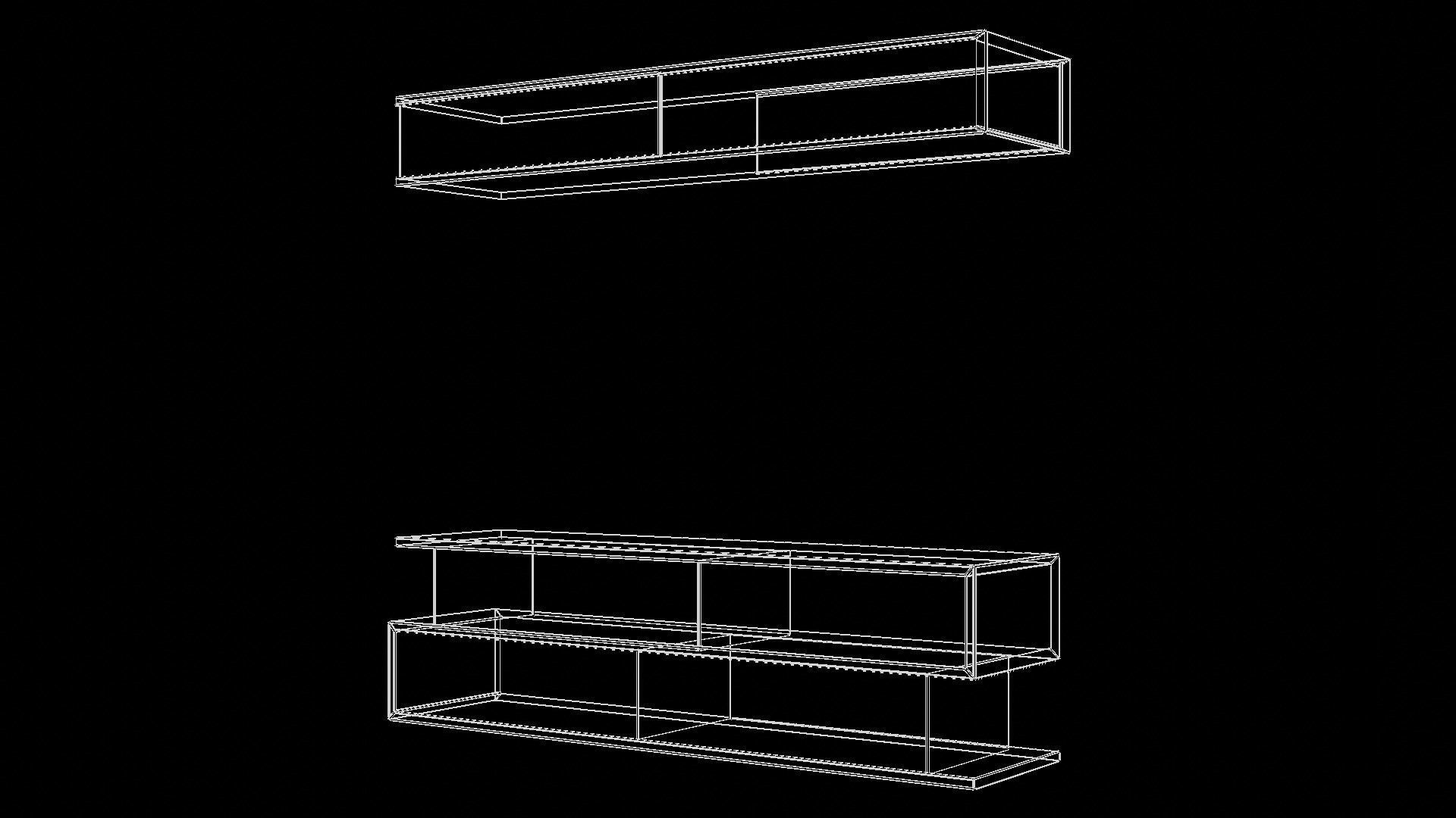 Modern Shelves Low-poly 3D model_9