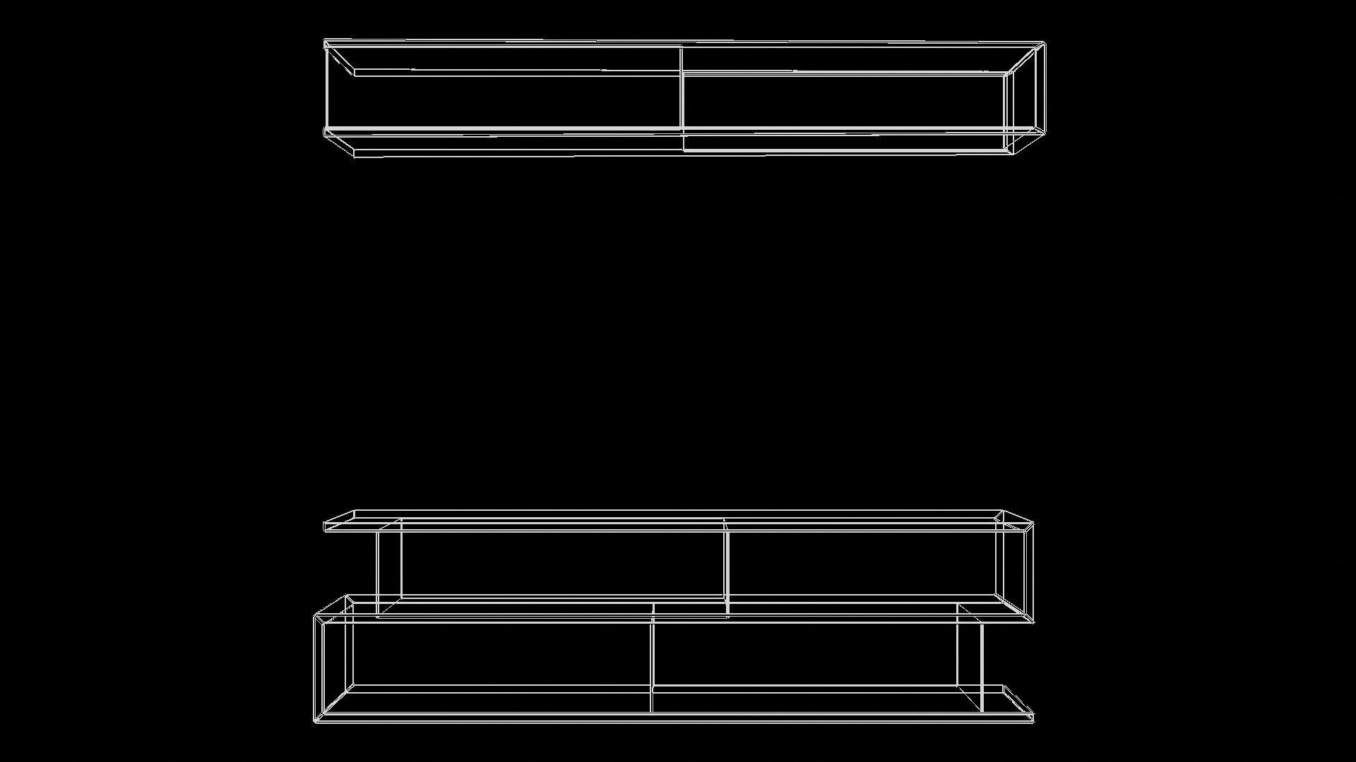 Modern Shelves Low-poly 3D model_8