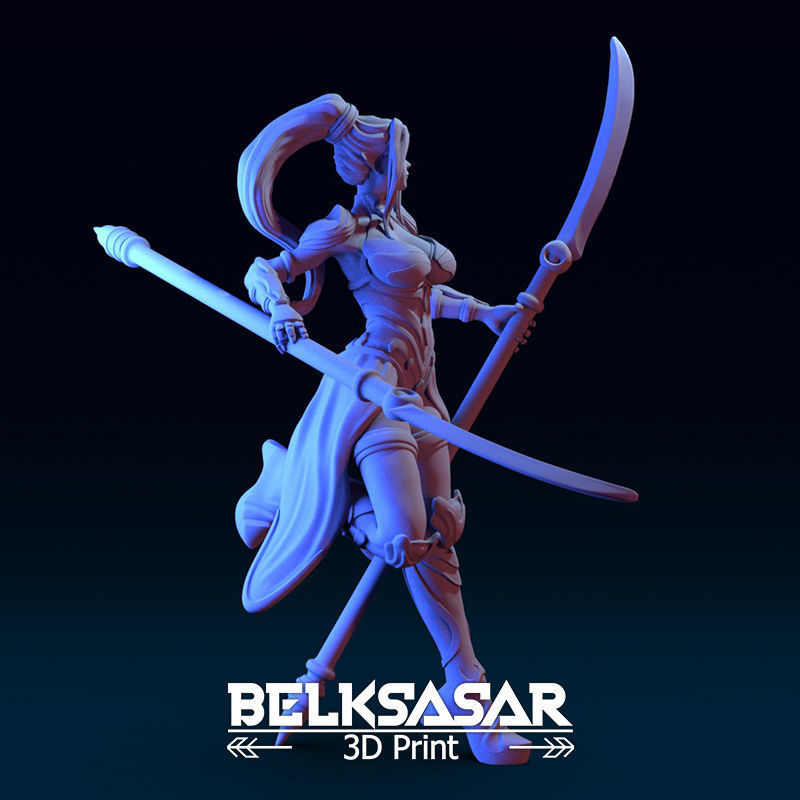 Female Elf Warrior 3D print model_5