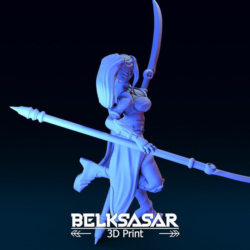 Female Elf Warrior 3D print model_16