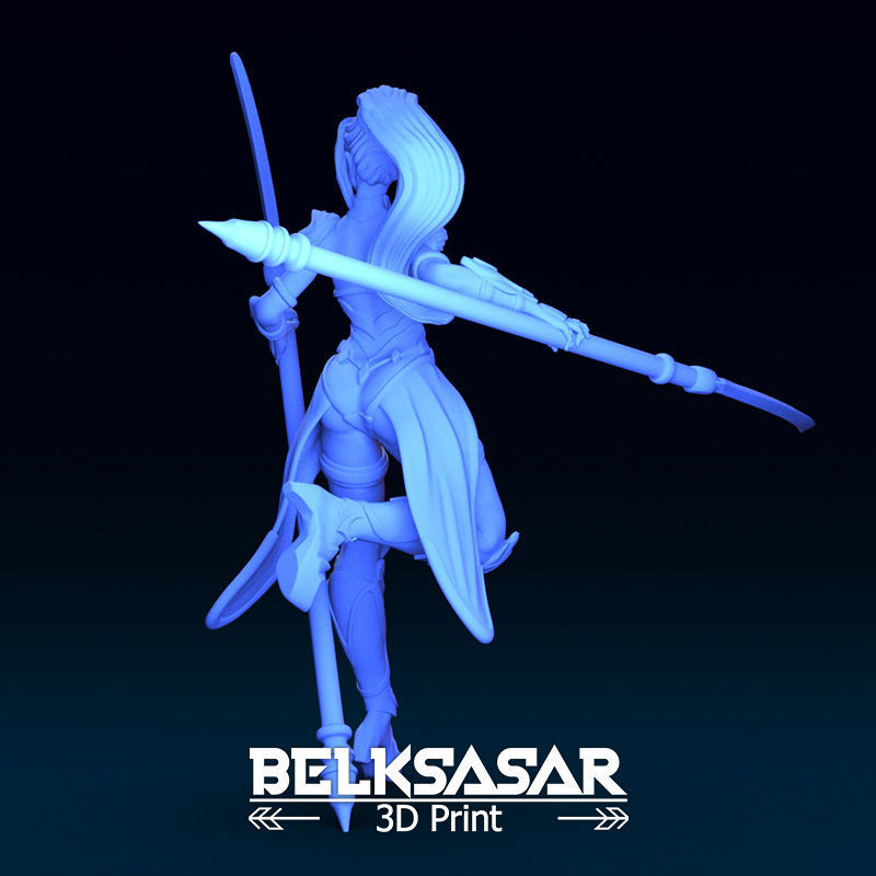 Female Elf Warrior 3D print model_3