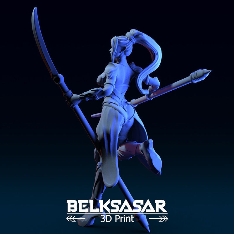 Female Elf Warrior 3D print model_2