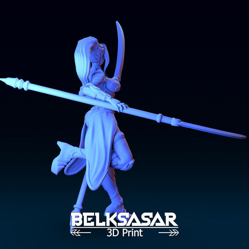 Female Elf Warrior 3D print model_4