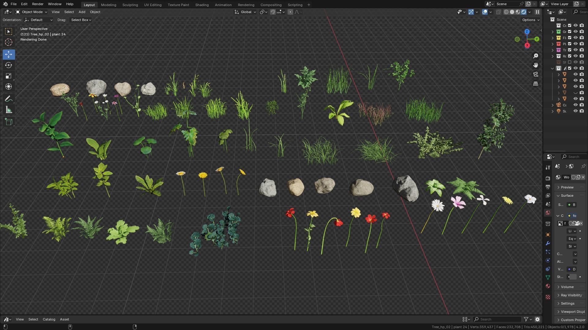 Nature Asset Pack Grass Plants and Flowers 3D model_7