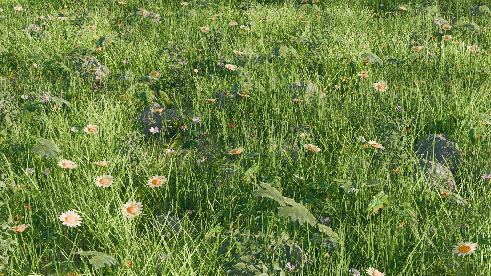 Nature Asset Pack Grass Plants and Flowers 3D model_1