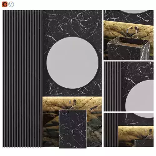 MODERN - Black Marble Bathroom