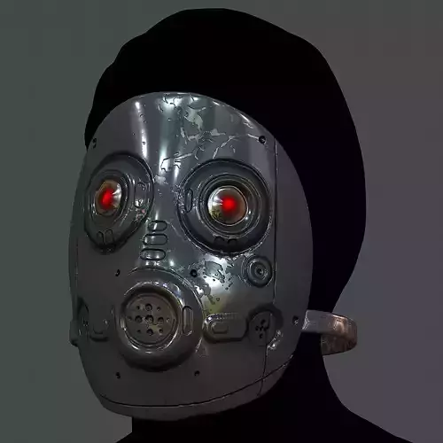 Gas mask helmet 3d model scifi Low-poly 