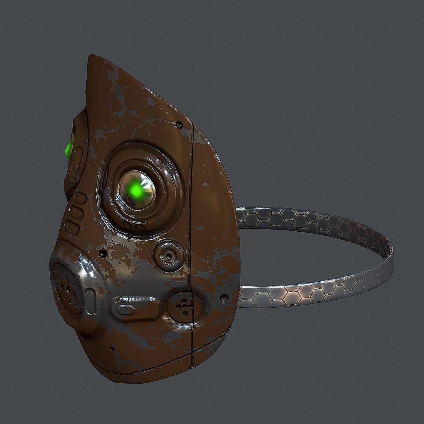 Gas mask helmet 3d model scifi Low-poly Low-poly 3D model_5