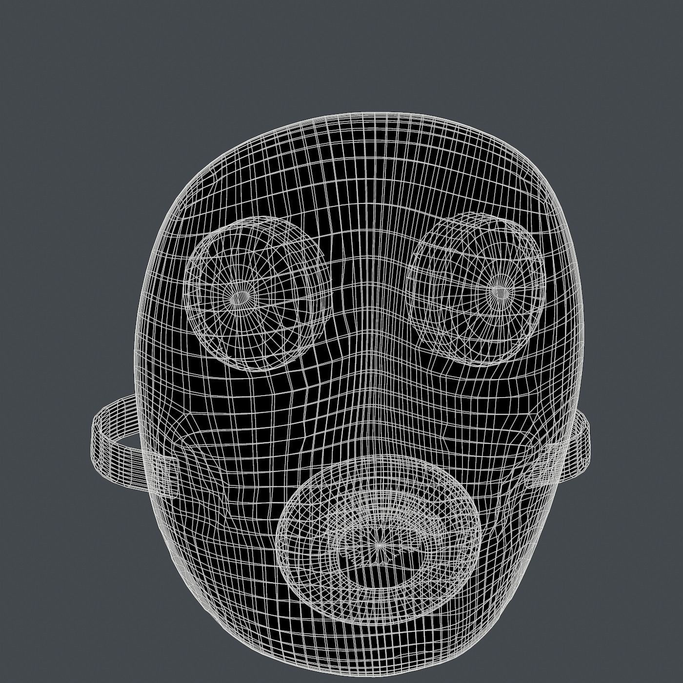 Gas mask helmet 3d model scifi Low-poly Low-poly 3D model_7