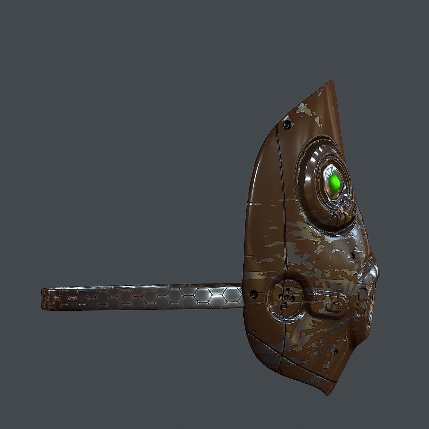 Gas mask helmet 3d model scifi Low-poly Low-poly 3D model_3