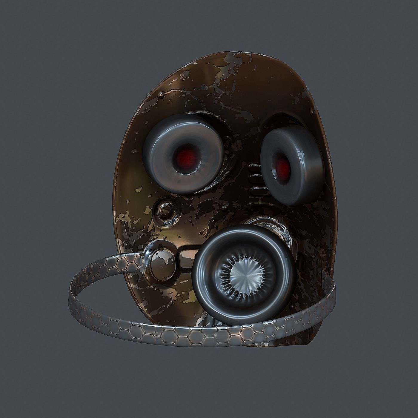 Gas mask helmet 3d model scifi Low-poly Low-poly 3D model_4