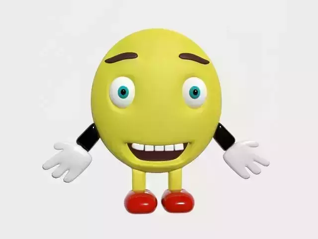 happy emoji- cartoon 3D print model
