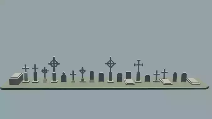 Low poly gravestones Free low-poly 3D model