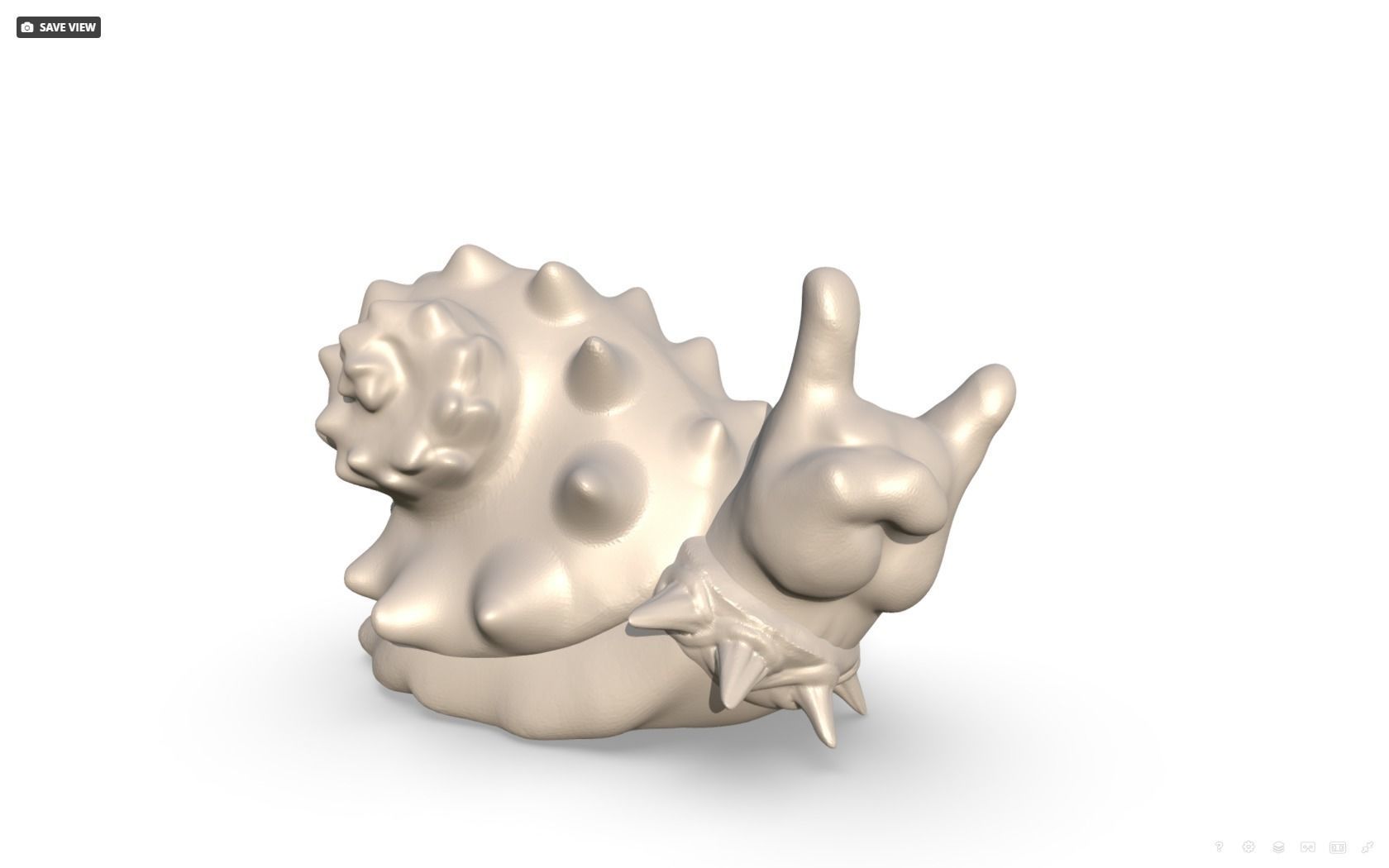 Snail Rock Hand 3D print model