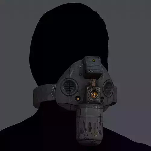 Gas mask helmet 3d model scifi Low-poly 