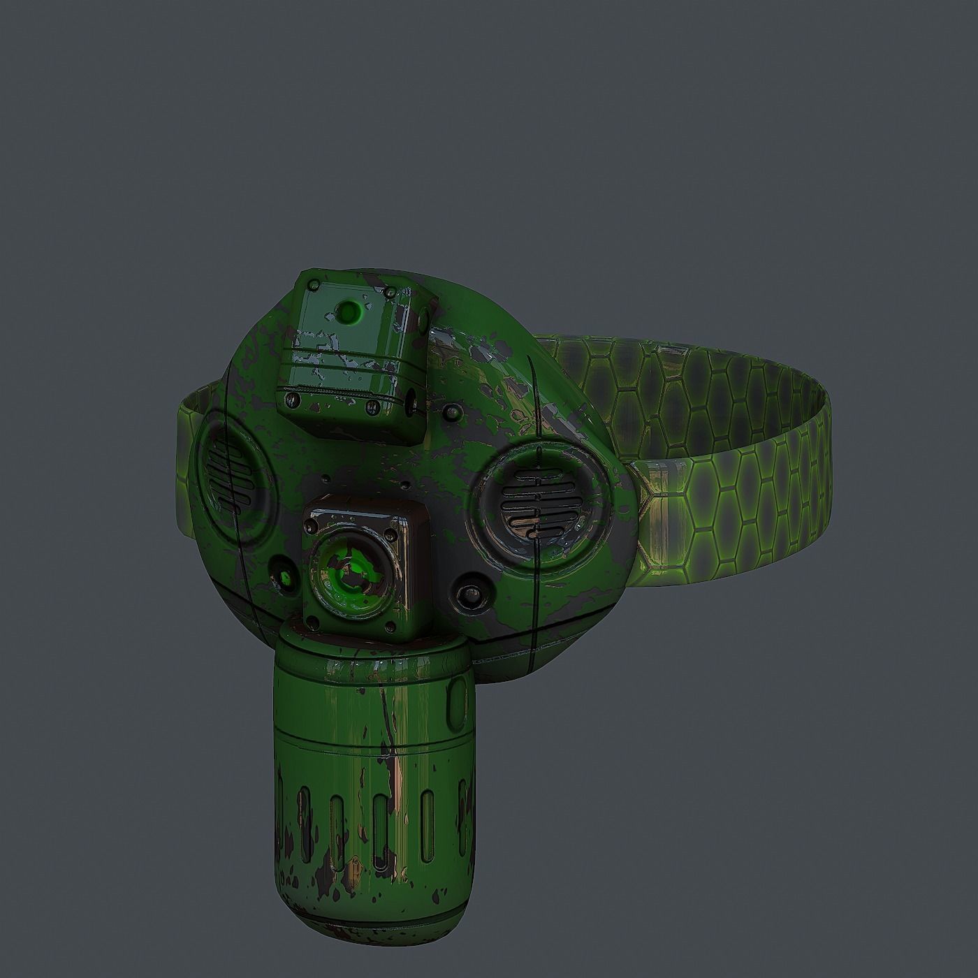 Gas mask helmet 3d model scifi Low-poly Low-poly 3D model_5