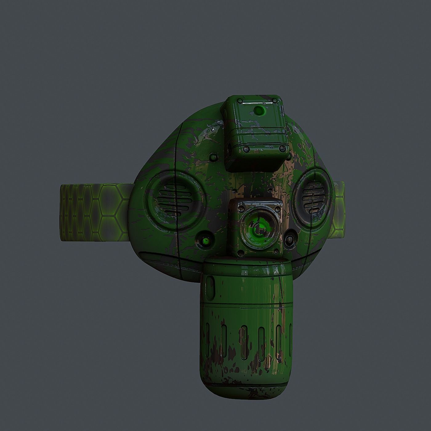 Gas mask helmet 3d model scifi Low-poly Low-poly 3D model_3