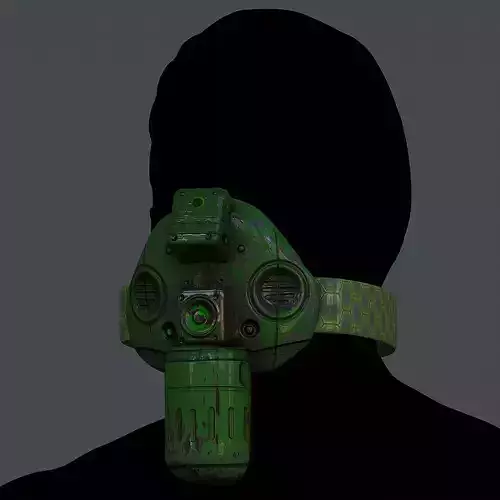 Gas mask helmet 3d model scifi Low-poly 