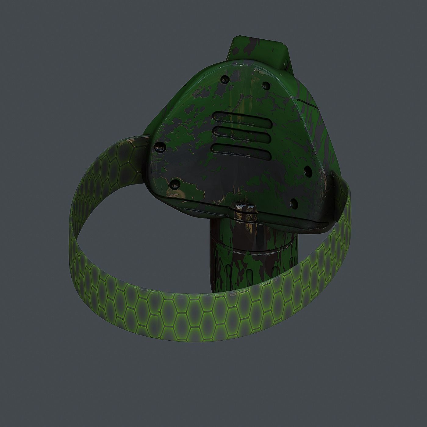 Gas mask helmet 3d model scifi Low-poly Low-poly 3D model_4