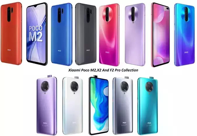 Xiaomi Poco M2 X2 And F2 Pro Collection 3D model