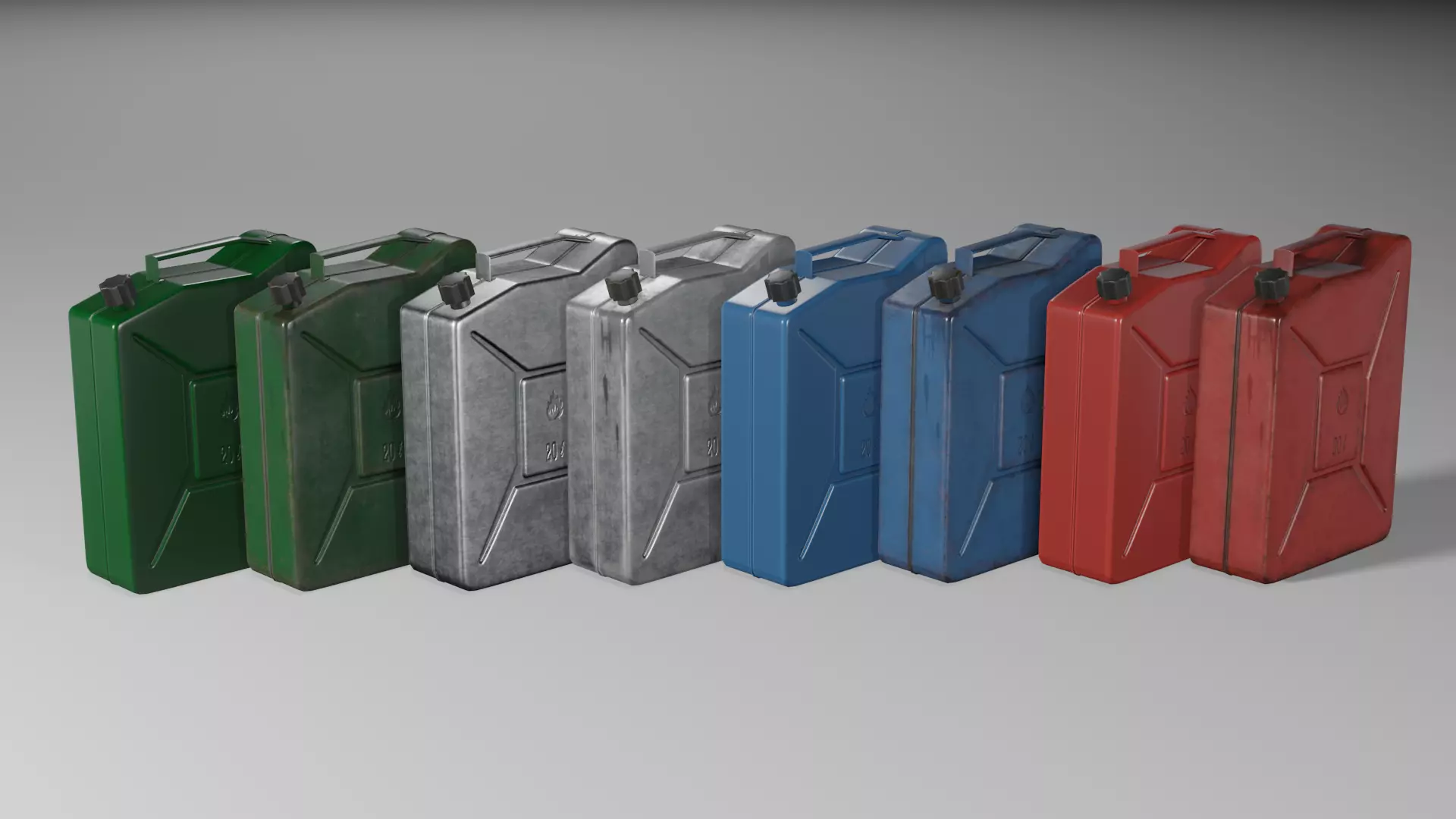 Jerrycan gas can Low-poly 3D model_0