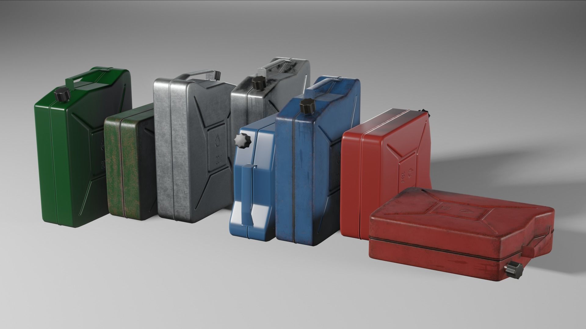 Jerrycan gas can Low-poly 3D model_1